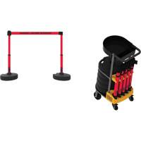 Syst&egrave;me de barri&egrave;re &agrave; chariot portatif avec plateau Plus, 75' lo, M&eacute;tal/Plastique, Rouge Advanced Consulting and Training Ltd.
