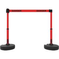Ensemble de montants pour barri&egrave;re Plus, Plastique, 42" h, Ruban Rouge, Longueur du ruban 15' Advanced Consulting and Training Ltd.