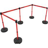Ensemble de montants pour barri&egrave;re Plus, Plastique, 42" h, Ruban Rouge, Longueur du ruban 15' Advanced Consulting and Training Ltd.