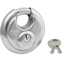 Shrouded Disc Padlock, Silver, Keyed Different, Stainless Steel, 2-3/4" Width Advanced Consulting and Training Ltd.