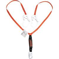 Titan Shock-Absorbing Lanyard, 6', Locking Rebar Hook Center, Locking Snap Hook Leg Ends, Polyester Advanced Consulting and Training Ltd.