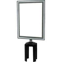 Heavy-Duty Vertical Sign Holder with Tensabarrier&reg; Post Adapter, Polished Chrome Advanced Consulting and Training Ltd.