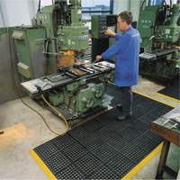Cushion-Ease&reg; 550 Interlocking Anti-Fatigue Mat, Slotted, 3' x 3' x 3/4", Black, Rubber Advanced Consulting and Training Ltd.