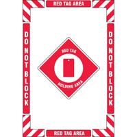 Trousse de marquage du sol ?Red Tag Holding Area? (zone de stockage des &eacute;tiquettes rouges), Adh&eacute;sif, Anglais avec pictogramme Advanced Consulting and Training Ltd.