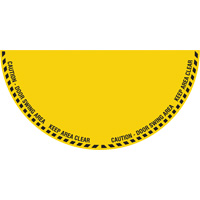 Signalisation au sol ?Caution? (attention) pour porte battante en demi-cercle, Adh&eacute;sif, Anglais avec pictogramme Advanced Consulting and Training Ltd.