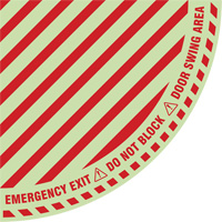 Signalisation au sol ?Emergency Exit? (sortie de secours) pour porte battante en quart de cercle, Adh&eacute;sif, Anglais avec pictogramme Advanced Consulting and Training Ltd.