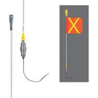 Tiges de s&eacute;curit&eacute; tout-temps de s&eacute;rie lourde avec lumi&egrave;re DEL constante Safety Whip, Fixation Ressort, Hauteur 3', Orange avec X r&eacute;fl&eacute;chissant Advanced Consulting and Training Ltd.