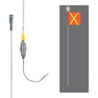 Tiges de s&eacute;curit&eacute; tout-temps de s&eacute;rie lourde avec lumi&egrave;re DEL constante Safety Whip, Fixation Ressort, Hauteur 5', Orange avec X r&eacute;fl&eacute;chissant Advanced Consulting and Training Ltd.