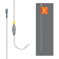 Tiges de s&eacute;curit&eacute; tout-temps de s&eacute;rie lourde avec lumi&egrave;re DEL constante Safety Whip, Fixation Ressort, Hauteur 12', Orange avec X r&eacute;fl&eacute;chissant Advanced Consulting and Training Ltd.