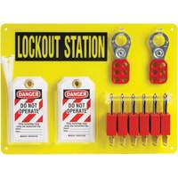 Lockout Board with Keyed Different Nylon Safety Lockout Padlocks, Plastic Padlocks, 6 Padlock Capacity, Padlocks Included Advanced Consulting and Training Ltd.
