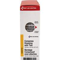 SmartCompliance&reg; Refill Compress Pressure Bandage with Ties, 4" L x 4" W Advanced Consulting and Training Ltd.