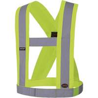 5492 4" Wide Adjustable Safety Sash, Meets/Exceeds CSA Z96 Class 2 - Level 2, High Visibility Lime-Yellow, Silver Reflective Colour, One Size Advanced Consulting and Training Ltd.