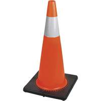 183N C&ocirc;ne de s&eacute;curit&eacute; flexible de premi&egrave;re qualit&eacute;, 28", Orange, Bande(s) r&eacute;fl&eacute;chissante(s) 4" Advanced Consulting and Training Ltd.