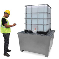 Steel Ultra-IBC Spill Pallet&reg;, 370 US gal. Spill Capacity, 57.6" x 34.7" x 56.9" Advanced Consulting and Training Ltd.