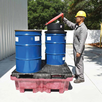 4-Drum Ultra-Spill King&reg; Flat Deck Spill Pallet, 85 US gal. Spill Capacity, 51" x 51" x 17.5" Advanced Consulting and Training Ltd.