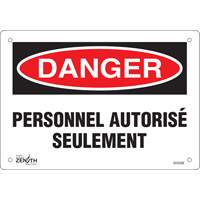 Enseigne  Personnel autoris&eacute; seulement , 7" x 10", Plastique, Français Advanced Consulting and Training Ltd.