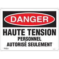 Enseigne  Haute tension , 10" x 14", Vinyle, Français Advanced Consulting and Training Ltd.