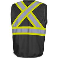 6959BK Tricot High-Visibility Safety Vest with Zipper Closure, Black, X-Small, Polyester Advanced Consulting and Training Ltd.