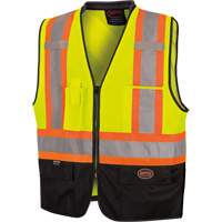 6895 High-Visibility Zip Front Bi-Colour Safety Vest, Black/High Visibility Lime-Yellow, 2X-Large/3X-Large, Polyester Advanced Consulting and Training Ltd.