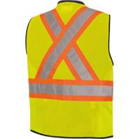 6895 High-Visibility Zip Front Bi-Colour Safety Vest, Black/High Visibility Lime-Yellow, 2X-Large/3X-Large, Polyester Advanced Consulting and Training Ltd.