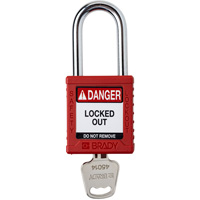 Velocity Lockout Padlock, Red, Keyed Different, Nylon, 1-1/2" Width Advanced Consulting and Training Ltd.