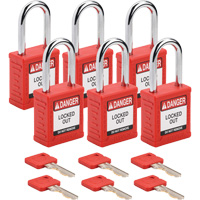 Velocity Lockout Padlocks, Red, Keyed Alike, Nylon, 1-1/2" Width Advanced Consulting and Training Ltd.