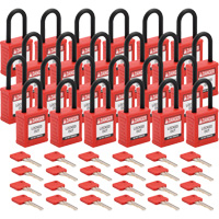 Velocity Lockout Padlocks, Red, Keyed Different, Nylon, 1-1/2" Width Advanced Consulting and Training Ltd.