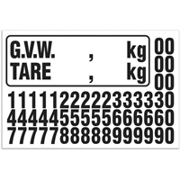 Trousse de num&eacute;rotation de la masse brute du v&eacute;hicule (MBV) pour camion, Num&eacute;ros/lettres/ponctuation assortis, Noir Advanced Consulting and Training Ltd.