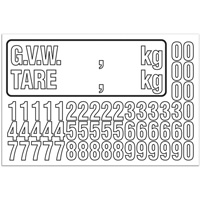 Trousse de num&eacute;rotation de la masse brute du v&eacute;hicule (MBV) pour camion, Num&eacute;ros/lettres/ponctuation assortis, Blanc Advanced Consulting and Training Ltd.