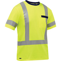 Chemise &agrave; manches courtes et X au dos Bisley, Poly-coton, Petit, Jaune lime haute visibilit&eacute; Advanced Consulting and Training Ltd.