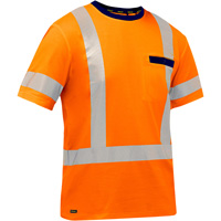 Chemise &agrave; manches courtes et X au dos Bisley, Poly-coton, Petit, Orange haute visibilit&eacute; Advanced Consulting and Training Ltd.