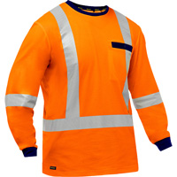 Chemise &agrave; manches longues et X au dos Bisley, Poly-coton, Petit, Orange haute visibilit&eacute; Advanced Consulting and Training Ltd.