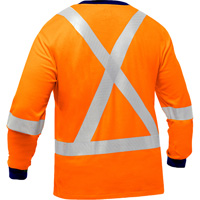 Chemise &agrave; manches longues et X au dos Bisley, Poly-coton, Petit, Orange haute visibilit&eacute; Advanced Consulting and Training Ltd.