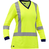 Chemise &agrave; manches longues et X au dos Bisley pour femmes, Poly-coton, Petit, Jaune lime haute visibilit&eacute; Advanced Consulting and Training Ltd.