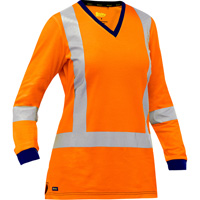 Chemise &agrave; manches longues et X au dos Bisley pour femmes, Poly-coton, Petit, Orange haute visibilit&eacute; Advanced Consulting and Training Ltd.