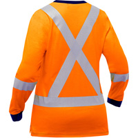 Chemise &agrave; manches longues et X au dos Bisley pour femmes, Poly-coton, Petit, Orange haute visibilit&eacute; Advanced Consulting and Training Ltd.