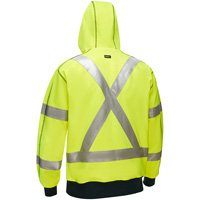 Bisley&reg; X-Back Full Zip Hooded Sweatshirt with Sherpa Lining, Small, High Visibility Lime-Yellow Advanced Consulting and Training Ltd.