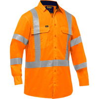 Bisley&reg; X-Back Long Sleeve Work Shirt with X-Airflow, Poly-Cotton, Small, High Visibility Orange Advanced Consulting and Training Ltd.
