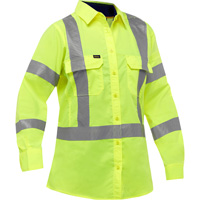 Bisley&reg; X-Back Women's Long Sleeve Work Shirt with X-Airflow, Poly-Cotton, Small, High Visibility Lime-Yellow Advanced Consulting and Training Ltd.