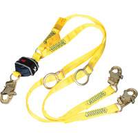 Twin-Leg Tie-Back Web Shock-Absorbing Lanyard, 6', Snap Hook Center, Snap Hook Leg Ends, Polyester Advanced Consulting and Training Ltd.