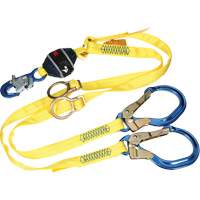 Twin-Leg Tie-Back Web Shock-Absorbing Lanyard, 6', Rebar Hook Center, Snap Hook Leg Ends, Polyester Advanced Consulting and Training Ltd.
