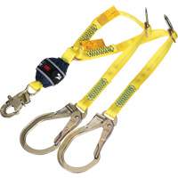 Twin-Leg Tie-Back Web Shock-Absorbing Lanyard, 4', Rebar Hook Center, Snap Hook Leg Ends, Polyester Advanced Consulting and Training Ltd.