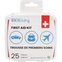 Trousse de premiers soins pour la maison et le voyage de 25 morceaux, Boîte en plastique Advanced Consulting and Training Ltd.