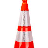 C&ocirc;ne de signalisation de premi&egrave;re qualit&eacute;, 28", Orange, Bande(s) r&eacute;fl&eacute;chissante(s) 4" & 6" Advanced Consulting and Training Ltd.