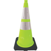 C&ocirc;ne de signalisation de premi&egrave;re qualit&eacute;, 28", Vert lime, Bande(s) r&eacute;fl&eacute;chissante(s) 4" & 6" Advanced Consulting and Training Ltd.
