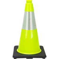 C&ocirc;ne de signalisation de premi&egrave;re qualit&eacute;, 18", Vert lime, Bande(s) r&eacute;fl&eacute;chissante(s) 6" Advanced Consulting and Training Ltd.