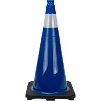 C&ocirc;ne de signalisation de premi&egrave;re qualit&eacute;, 28", Bleu, Bande(s) r&eacute;fl&eacute;chissante(s) 4" Advanced Consulting and Training Ltd.
