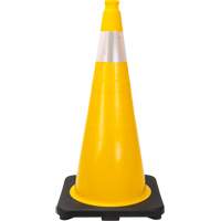 C&ocirc;ne de signalisation de premi&egrave;re qualit&eacute;, 28", Jaune, Bande(s) r&eacute;fl&eacute;chissante(s) 4" Advanced Consulting and Training Ltd.