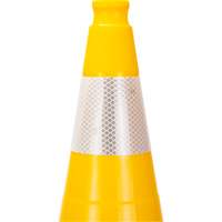C&ocirc;ne de signalisation de premi&egrave;re qualit&eacute;, 28", Jaune, Bande(s) r&eacute;fl&eacute;chissante(s) 4" Advanced Consulting and Training Ltd.