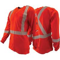Chandail &agrave; manches longues ignifuge et r&eacute;sistant &agrave; l'arc &eacute;lectrique avec bandes de 2" Henley Atlas Guardian, T-petit, Orange haute visibilit&eacute; Advanced Consulting and Training Ltd.